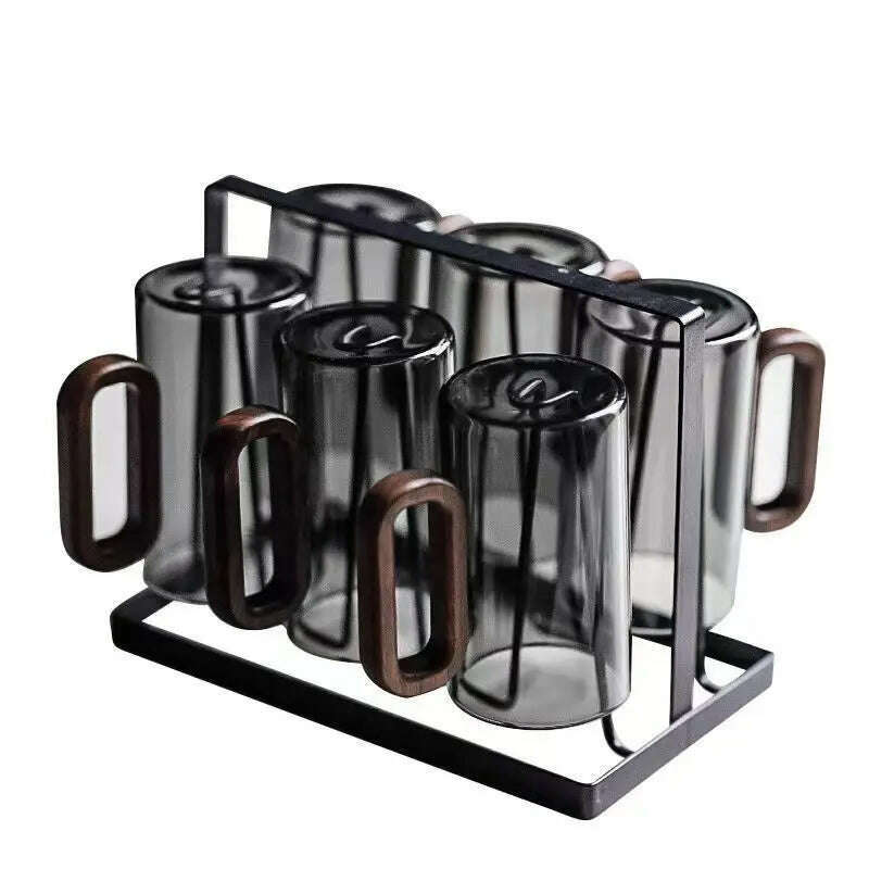 Glass wood single-layer cup high borosilicate Pyrex tea cup large capacity drinking water coffee cup