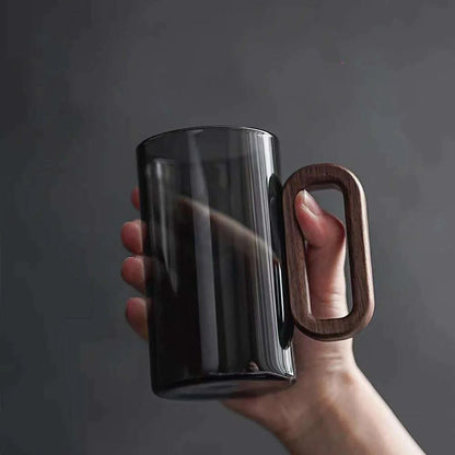 Glass wood single-layer cup high borosilicate Pyrex tea cup large capacity drinking water coffee cup