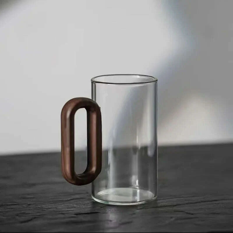 Glass wood single-layer cup high borosilicate Pyrex tea cup large capacity drinking water coffee cup