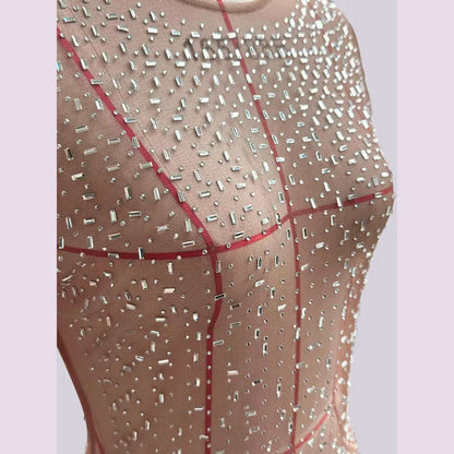 Glitter Female Cover up Maxi Dress Mesh See-Through Split Fashion Long Sleeve Slim Sexy Beach Cover up Dress For Women New