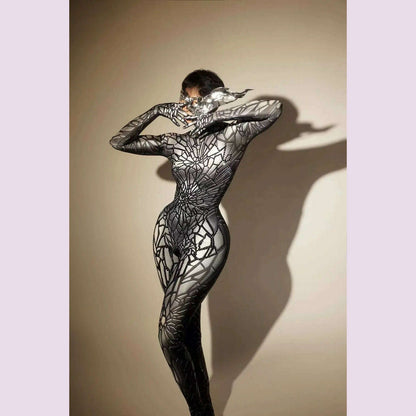 Glitter Rhinestones Jumpsuit for Women SexyStretch Dance Bodysuit Party Singer Stage WearBirthday Drag iueen Costumes Posui 7G