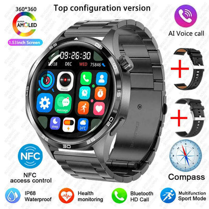 GT5 PRO Smart Watch Men Watch 5 Pro AMOLED HD Screen Bluetooth Call GPS Trajectory NFC Heart Rate Compass SmartWatches 2025 New