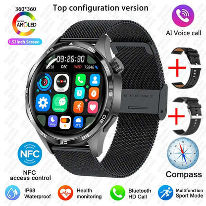 GT5 PRO Smart Watch Men Watch 5 Pro AMOLED HD Screen Bluetooth Call GPS Trajectory NFC Heart Rate Compass SmartWatches 2025 New