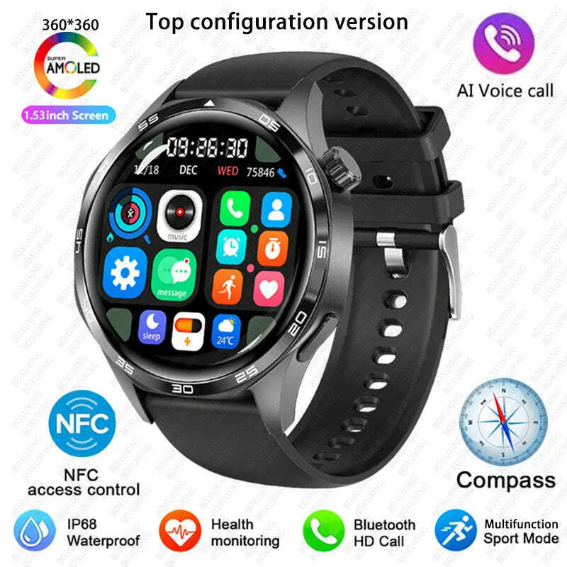 GT5 PRO Smart Watch Men Watch 5 Pro AMOLED HD Screen Bluetooth Call GPS Trajectory NFC Heart Rate Compass SmartWatches 2025 New