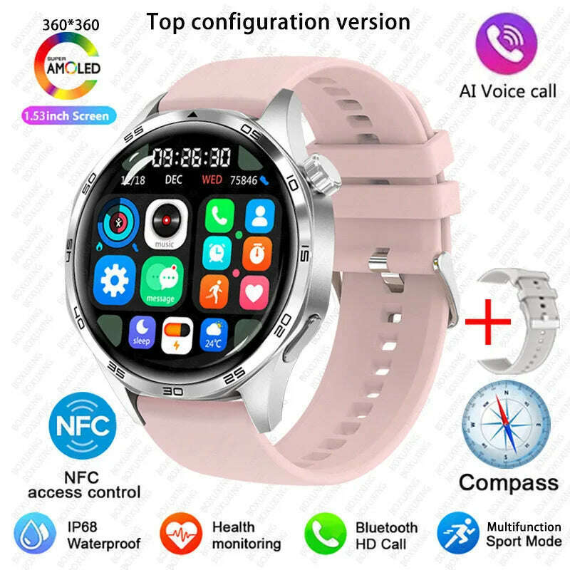 GT5 PRO Smart Watch Men Watch 5 Pro AMOLED HD Screen Bluetooth Call GPS Trajectory NFC Heart Rate Compass SmartWatches 2025 New