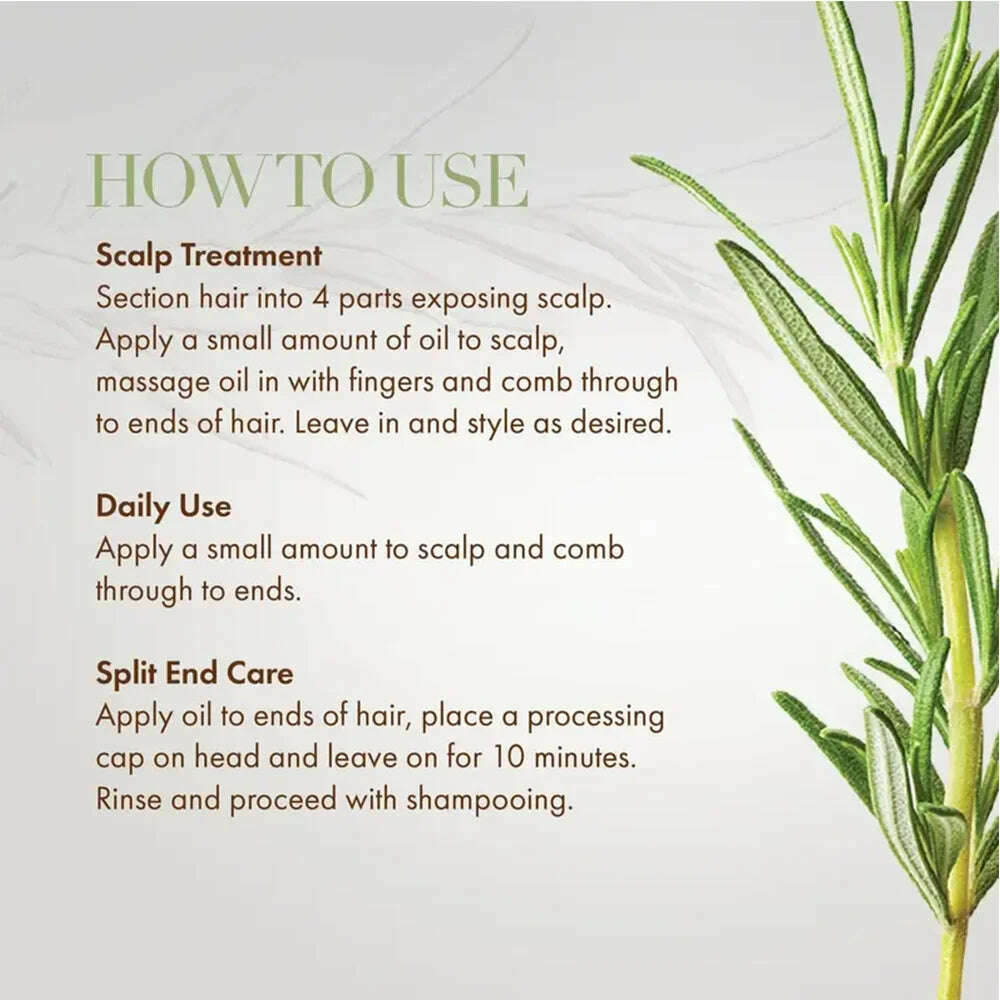 Hair Growth Essential Oil Rosemary Mint Hair Strengthening Oil Nourishing Treatment For Split Ends Dry Organics Hair Care Oil