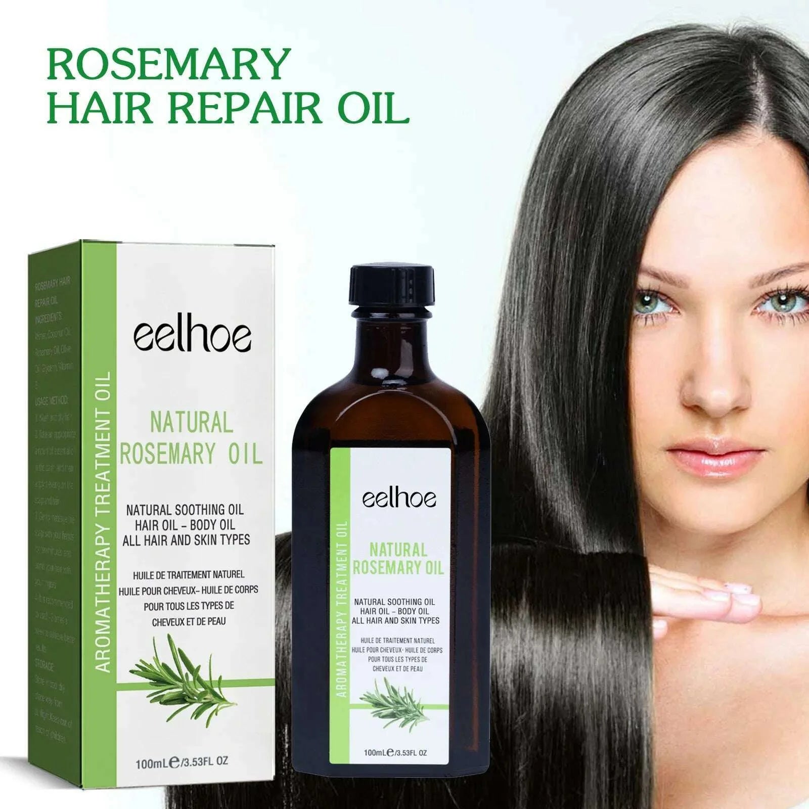 Hair Growth Essential Oil Rosemary Prevent Hair Loss Scalp Strengthening Repair Frizzy Damaged Nourish Reduce Splits Anti Break