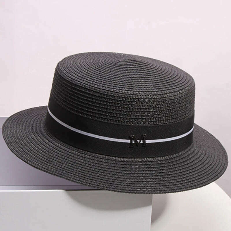 Hat For Women Panama Hat Summer Beach Hat Female Casual Lady Girls Flat Brim Straw Cap Girls Sun Hat Chapeu Feminino