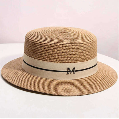 Hat For Women Panama Hat Summer Beach Hat Female Casual Lady Girls Flat Brim Straw Cap Girls Sun Hat Chapeu Feminino