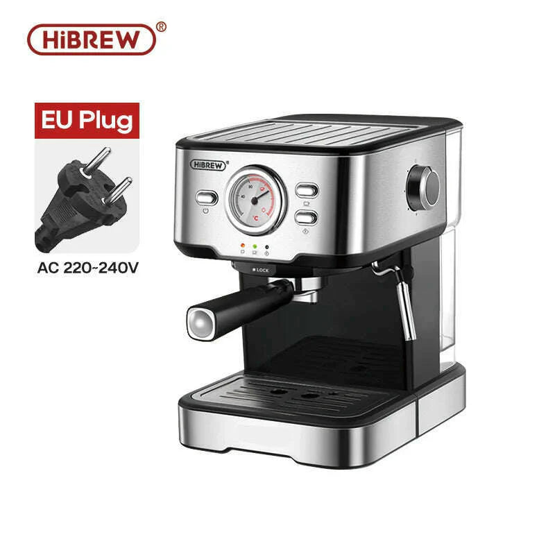 HiBREW Coffee Machine Cafetera 20 Bar Espresso Inox Semi Automatic Expresso Cappuccino Hot Water Steam Temperature Display H5