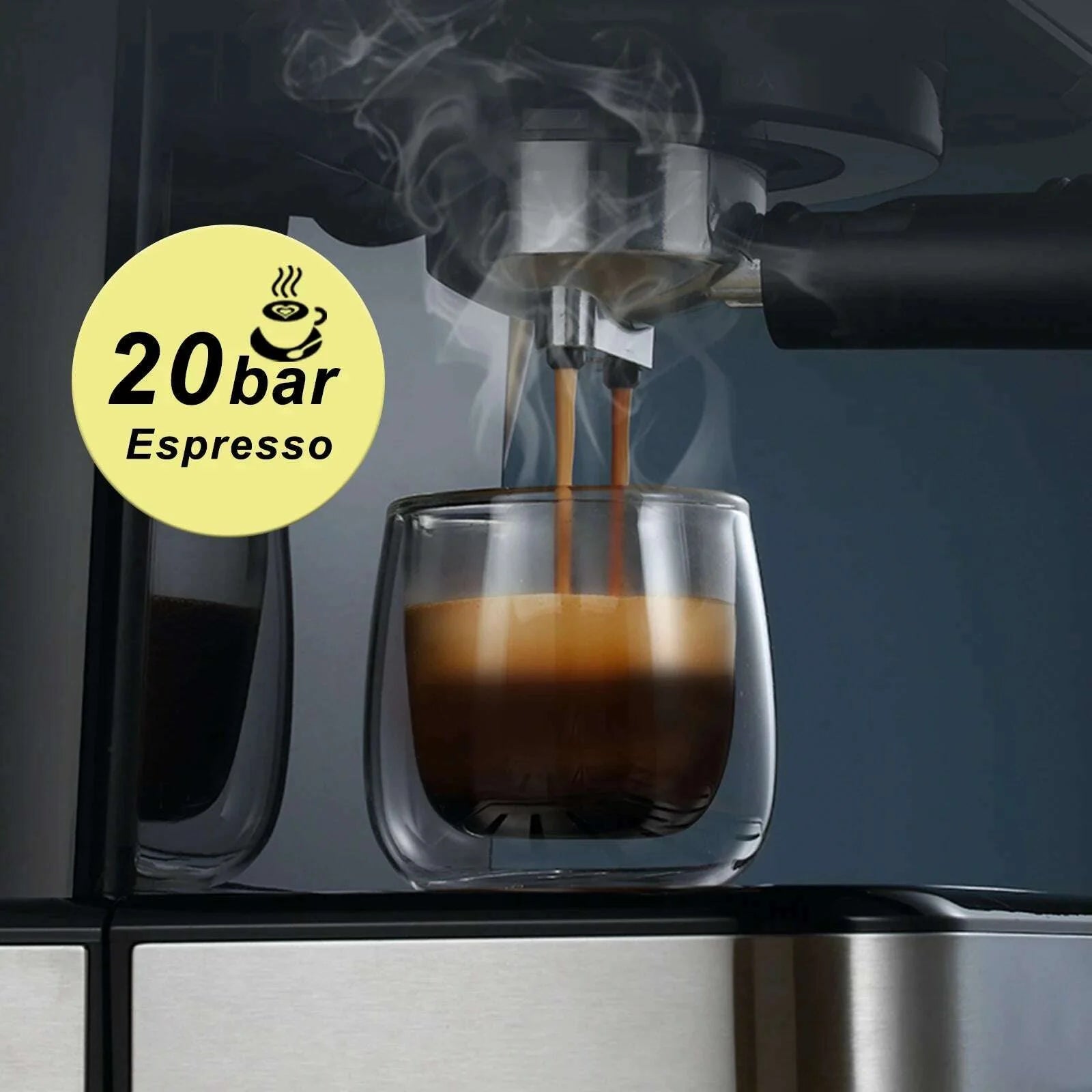 HiBREW Coffee Machine Cafetera 20 Bar Espresso Inox Semi Automatic Expresso Cappuccino Hot Water Steam Temperature Display H5