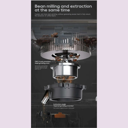 HiBREW Fully Automatic Espresso Machine Cappuccino Milk System 6 Coffee Varieties Intuitive Touch Display With Grinder H16