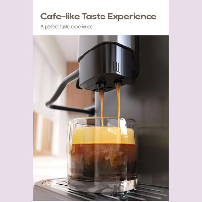HiBREW Fully Automatic Espresso Machine Cappuccino Milk System 6 Coffee Varieties Intuitive Touch Display With Grinder H16