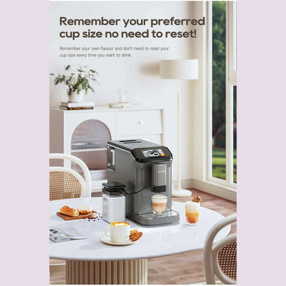 HiBREW Fully Automatic Espresso Machine Cappuccino Milk System 6 Coffee Varieties Intuitive Touch Display With Grinder H16