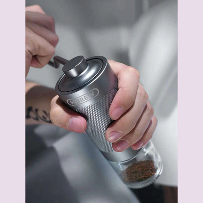 HiBREW Manual Coffee Grinder Portable High Quality Hand Grinder Mill Aluminium With Visual Bean Storage G4
