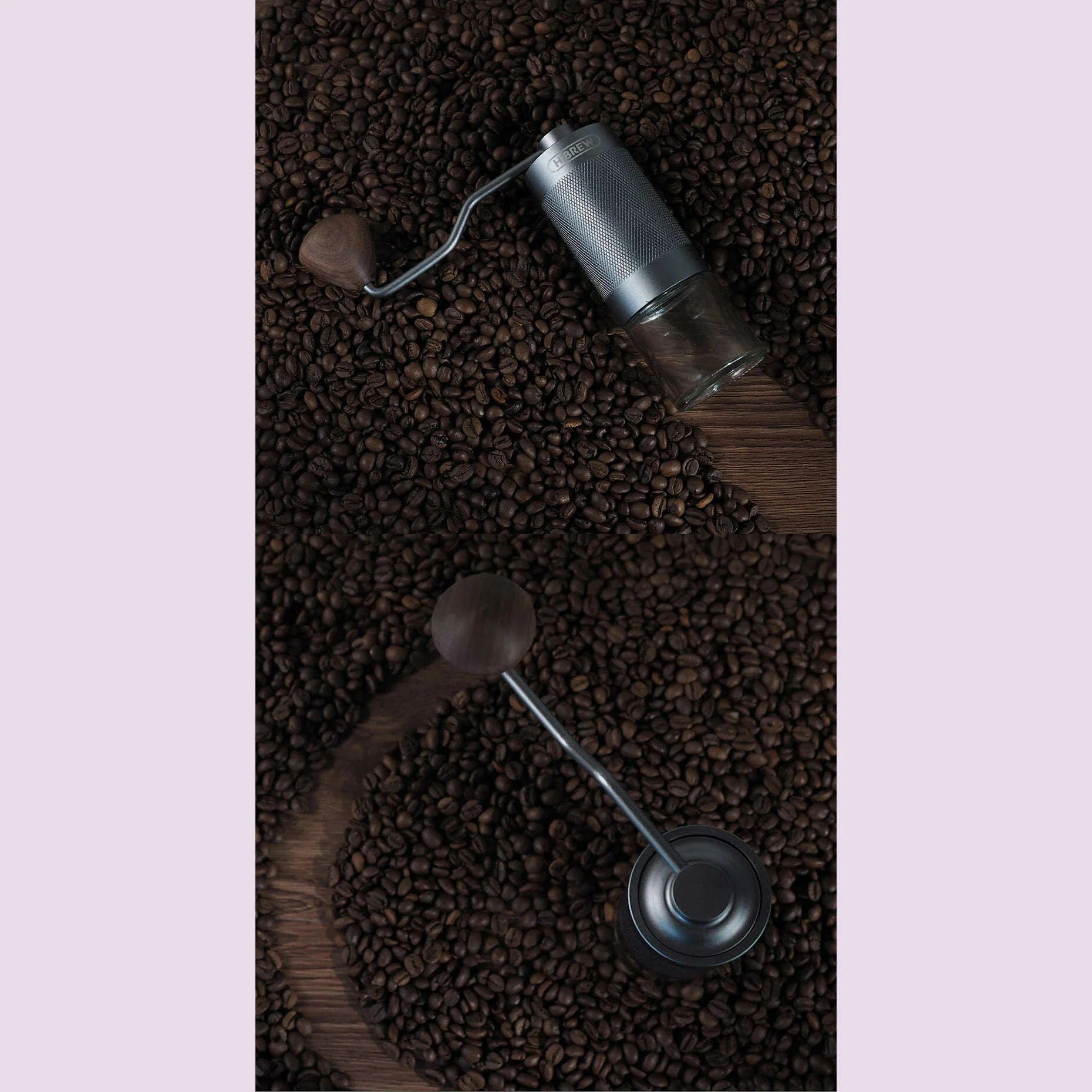 HiBREW Manual Coffee Grinder Portable High Quality Hand Grinder Mill Aluminium With Visual Bean Storage G4
