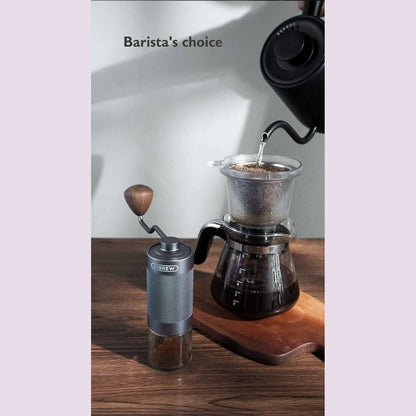 HiBREW Manual Coffee Grinder Portable High Quality Hand Grinder Mill Aluminium With Visual Bean Storage G4