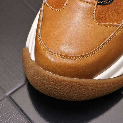 High top men's shoes new personality casual shoes Black retro American boots men's winter platform shoes A01