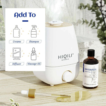 HIQILI 100ML Wintergreen Rose Jasmine Mint  Clove Essential Oils for Skin Care Diffuser Humidifier Massage Candle Soap Making