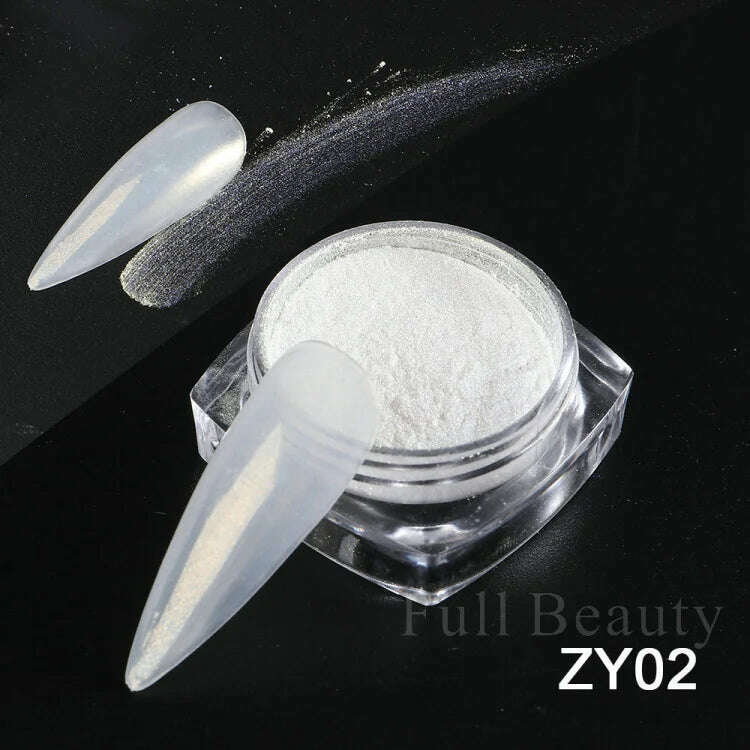 Holographic Solid Mirror Nail Glitter Laser Metallic Rubbing Dust Chrome Powder Shinning Manicure Decoration Pigment CHLF01-07-1