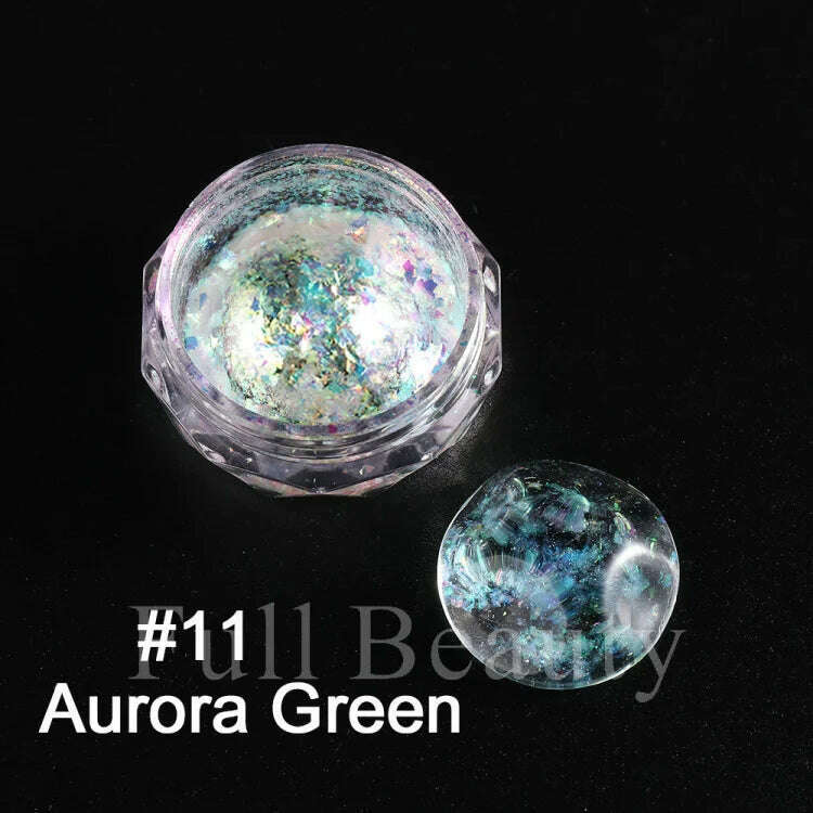 Holographic Solid Mirror Nail Glitter Laser Metallic Rubbing Dust Chrome Powder Shinning Manicure Decoration Pigment CHLF01-07-1
