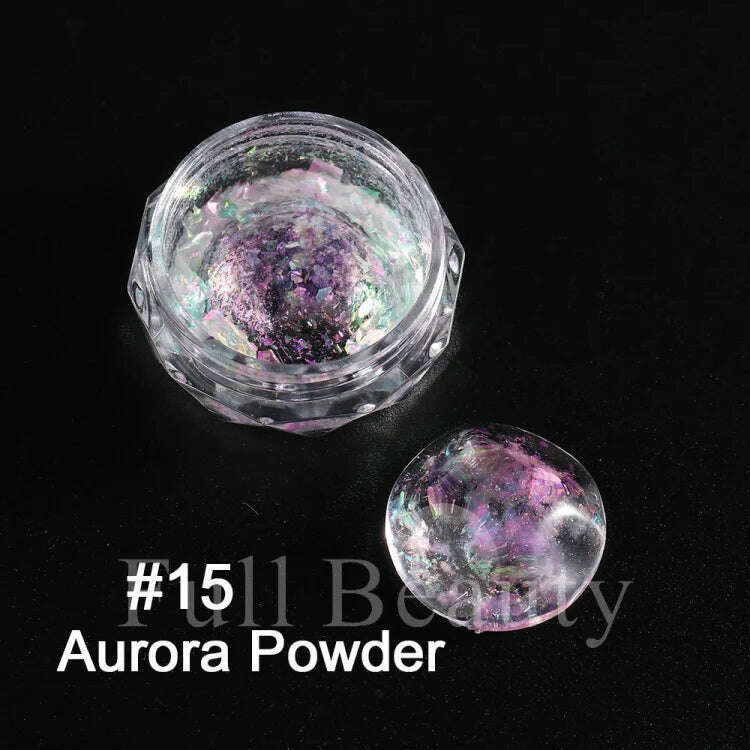 Holographic Solid Mirror Nail Glitter Laser Metallic Rubbing Dust Chrome Powder Shinning Manicure Decoration Pigment CHLF01-07-1