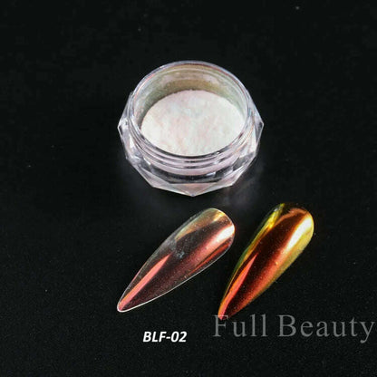 Holographic Solid Mirror Nail Glitter Laser Metallic Rubbing Dust Chrome Powder Shinning Manicure Decoration Pigment CHLF01-07-1