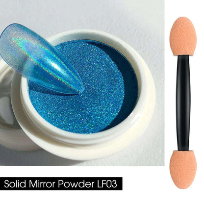 Holographic Solid Mirror Nail Glitter Laser Metallic Rubbing Dust Chrome Powder Shinning Manicure Decoration Pigment CHLF01-07-1