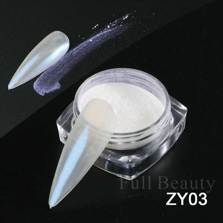 Holographic Solid Mirror Nail Glitter Laser Metallic Rubbing Dust Chrome Powder Shinning Manicure Decoration Pigment CHLF01-07-1