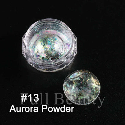 Holographic Solid Mirror Nail Glitter Laser Metallic Rubbing Dust Chrome Powder Shinning Manicure Decoration Pigment CHLF01-07-1