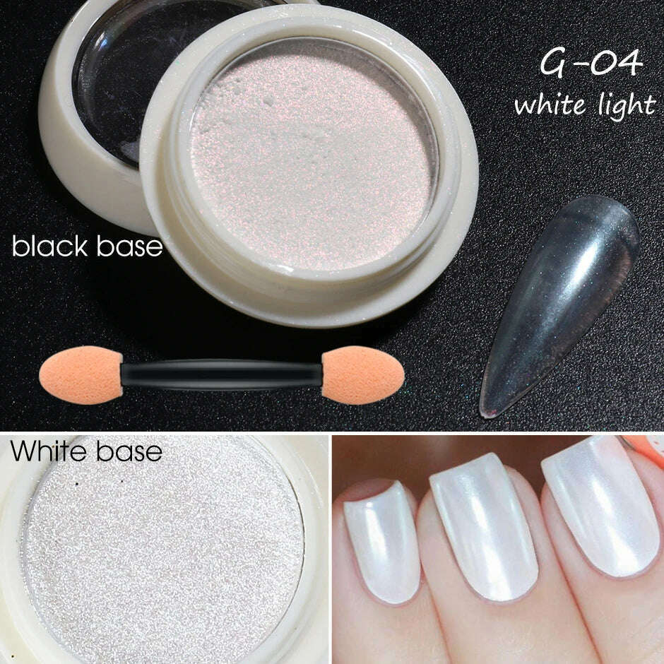 Holographic Solid Mirror Nail Glitter Laser Metallic Rubbing Dust Chrome Powder Shinning Manicure Decoration Pigment CHLF01-07-1