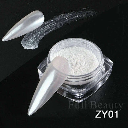 Holographic Solid Mirror Nail Glitter Laser Metallic Rubbing Dust Chrome Powder Shinning Manicure Decoration Pigment CHLF01-07-1