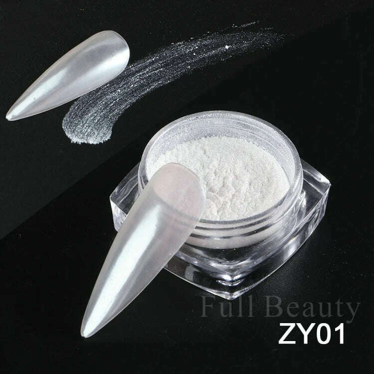 Holographic Solid Mirror Nail Glitter Laser Metallic Rubbing Dust Chrome Powder Shinning Manicure Decoration Pigment CHLF01-07-1