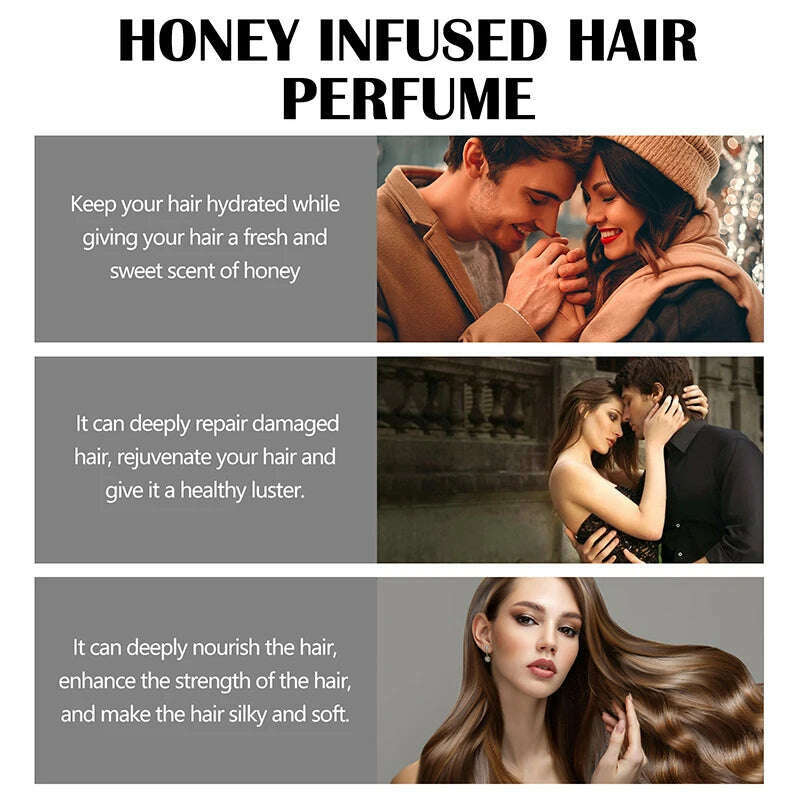 Honey Infused Hair Care Perfume Conditioner,Moisturizing Nourishing Hydrating Essence Oil Repair Dry Damaged Hair Adds Shine
