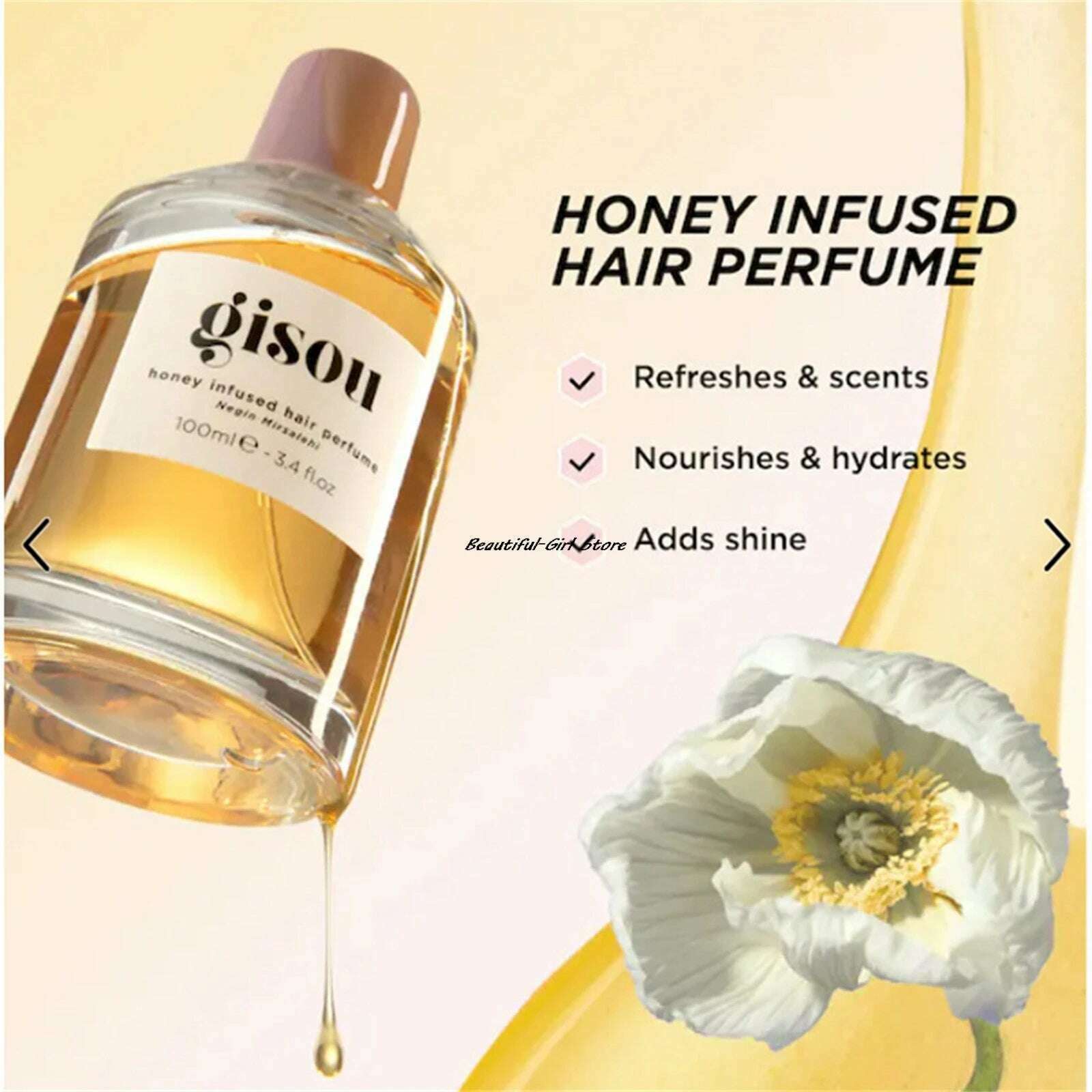 Honey Infused Hair Perfume Pocket Size, A Travel-Friendly  With Sweet Notes Of Honey Blended Into Spring Floral (1.7 Fl Oz/50ml)