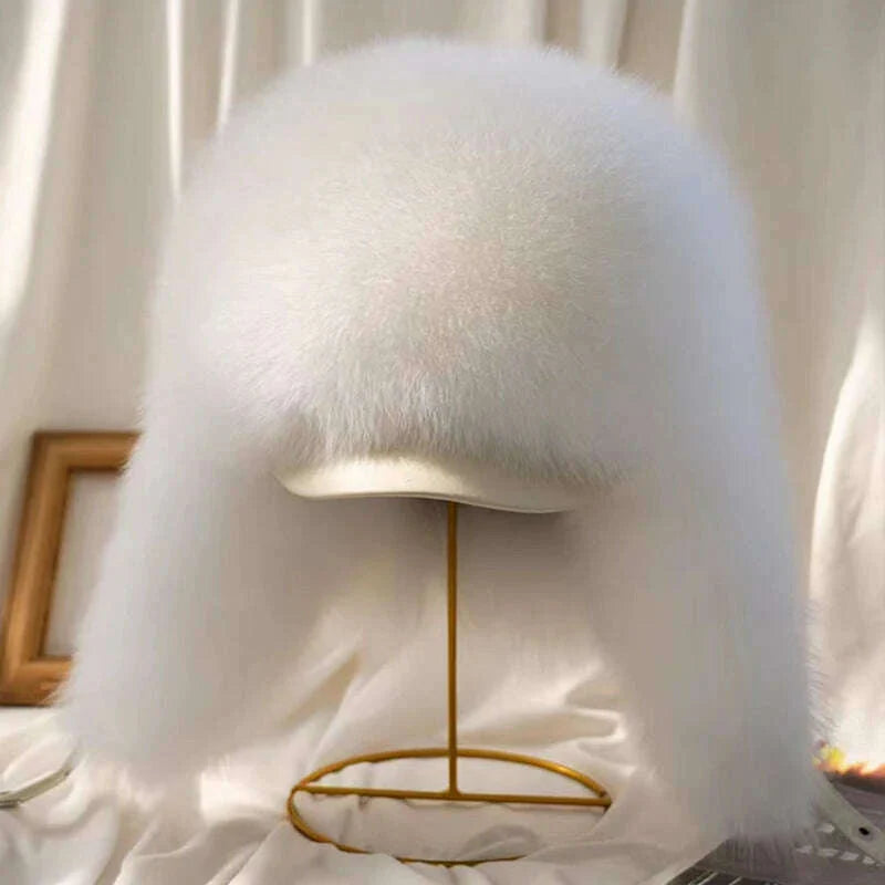 Hot high-end luxury fur hat Men's fox fur hat Lei Feng cap ear cap fur necessary hat Real fur hat 100% Sheepskin top fox hat