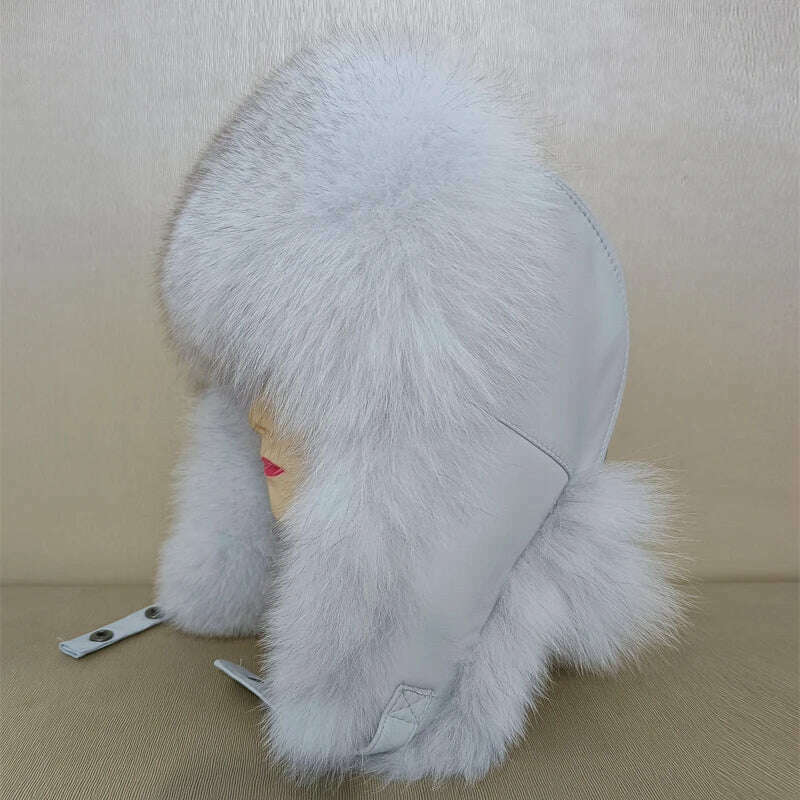 Hot high-end luxury fur hat Men's fox fur hat Lei Feng cap ear cap fur necessary hat Real fur hat 100% Sheepskin top fox hat