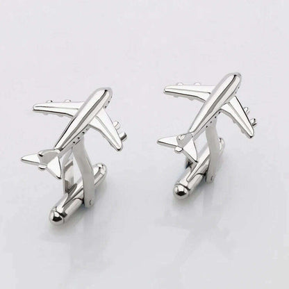 Hot Sale Real Tie Clip Fashion Plane Styling Cuff links Mens Metal AirPlane Cufflinks For Mens Lepton Plane Design Cufflinks