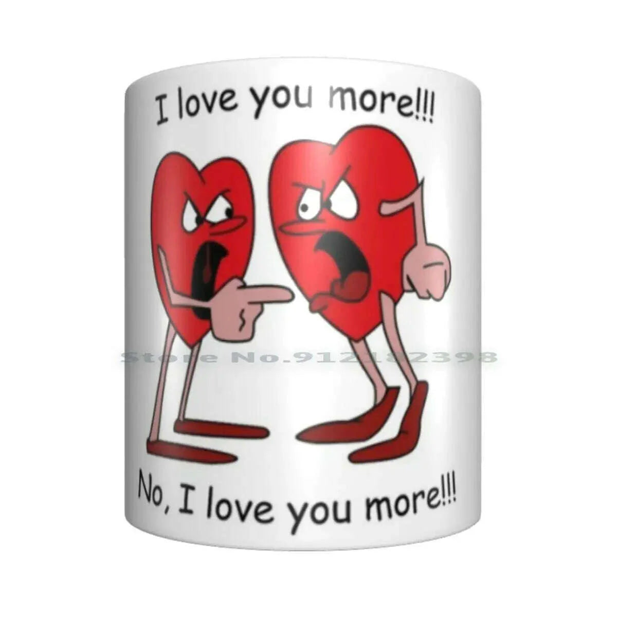 I Love You More! Ceramic Mugs Coffee Cups Milk Tea Mug Hearts Love Valentines Day Romantic Creative Trending Vintage Gift
