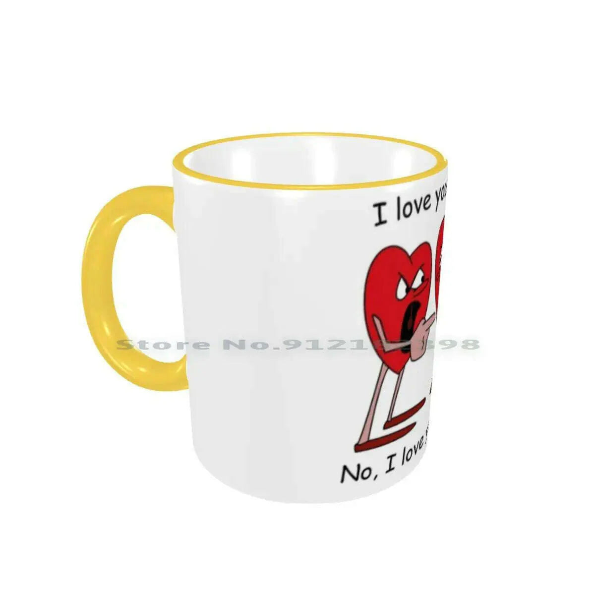 I Love You More! Ceramic Mugs Coffee Cups Milk Tea Mug Hearts Love Valentines Day Romantic Creative Trending Vintage Gift
