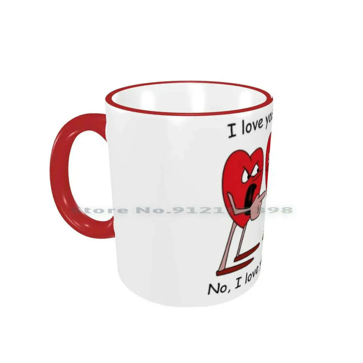 I Love You More! Ceramic Mugs Coffee Cups Milk Tea Mug Hearts Love Valentines Day Romantic Creative Trending Vintage Gift