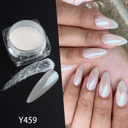 Ice Muscle Aurora Neon Glitter Mirror Nail Powder Pigment Pearl Nail Art Glitter Dust Chrome Aurora Blue Manicure Holographic