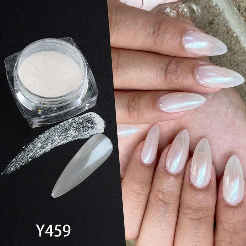 Ice Muscle Aurora Neon Glitter Mirror Nail Powder Pigment Pearl Nail Art Glitter Dust Chrome Aurora Blue Manicure Holographic