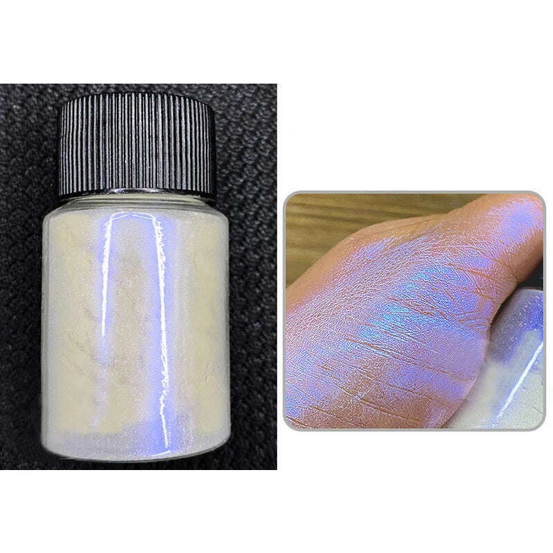 Ice Muscle Aurora Neon Glitter Mirror Nail Powder Pigment Pearl Nail Art Glitter Dust Chrome Aurora Blue Manicure Holographic