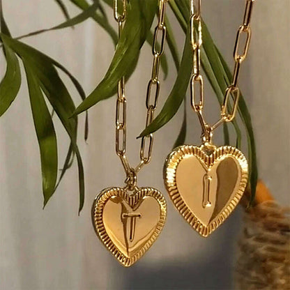 initial Letter Name Necklace for Women A-Z Alphabet Initial Pendant Choker Gold Color Collares Long Stainless Steel Chains Link
