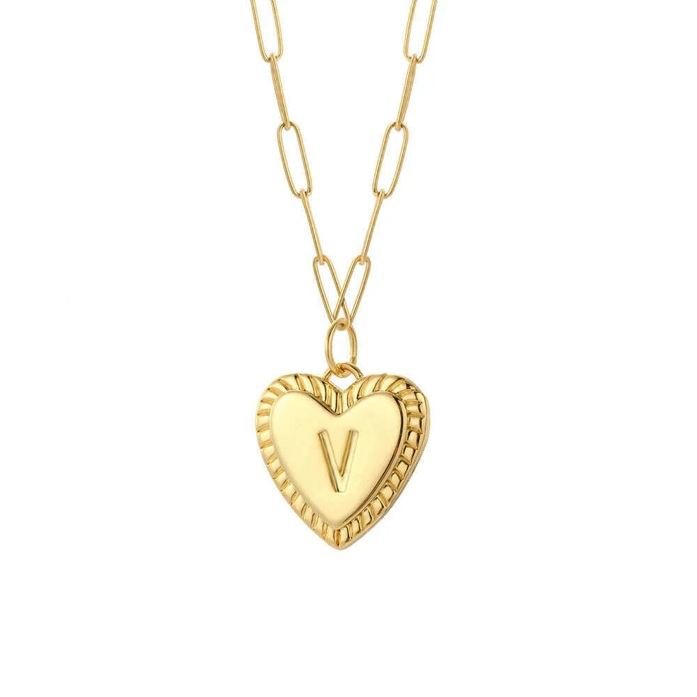 initial Letter Name Necklace for Women A-Z Alphabet Initial Pendant Choker Gold Color Collares Long Stainless Steel Chains Link