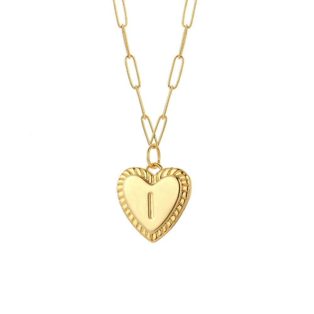 initial Letter Name Necklace for Women A-Z Alphabet Initial Pendant Choker Gold Color Collares Long Stainless Steel Chains Link