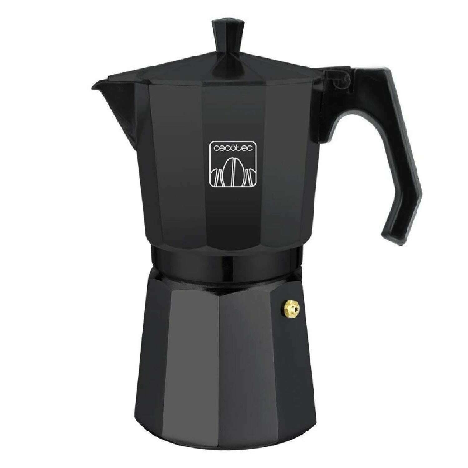 Italian Cumbia Mokclassic 300 Black coffee maker, 150ml, aluminum coffee maker, capacity for 3 cups of coffee in Black color, suitable in different types of kitchen and easy to clean, dishwasher safe