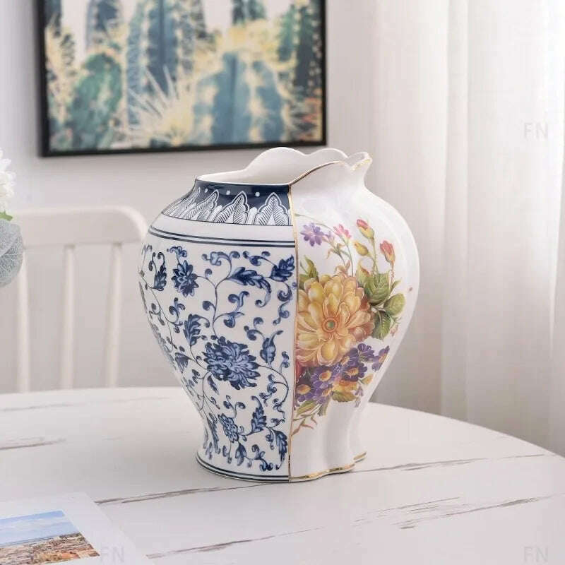 Italy's Creative High-end Combination of Chinese and Western Vases Living Room Hallway Decoration Exquisite Vase Decorations Art