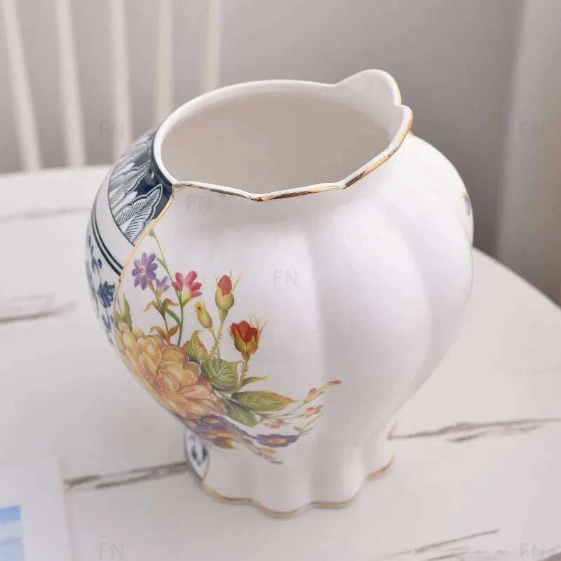 Italy's Creative High-end Combination of Chinese and Western Vases Living Room Hallway Decoration Exquisite Vase Decorations Art